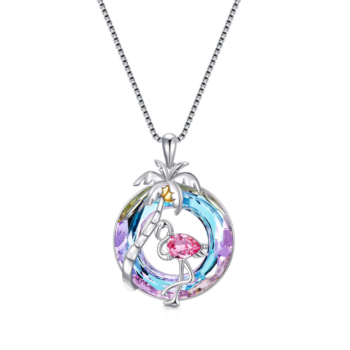 S925 Flamingo Crystal Necklace