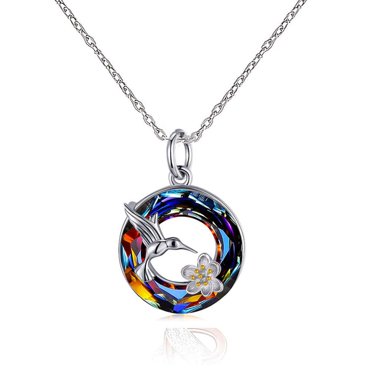 S925 Hummingbird Crystal Necklace