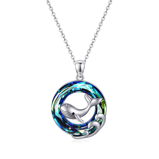 S925 Whale Crystal Necklace